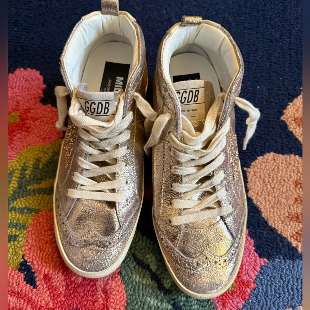 Golden Goose Midstar Private Grey Gold Creme Brule' Sneakers - Picture 9 of 15